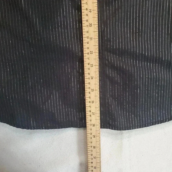 For Him London Men's Black Pinstripe Rhinestone Cross Button Up Shirt L - Picture 4 of 16